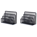 Desk Mail Organizer with 3 Mesh Slots for Office Documents and Folders