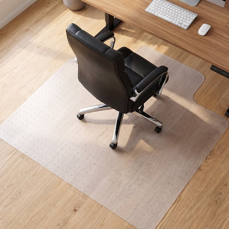 YEERSWAG 48"x36" Transparent PVC Chair Mat with Grippers for Carpet – Non-Slip Floor Protector