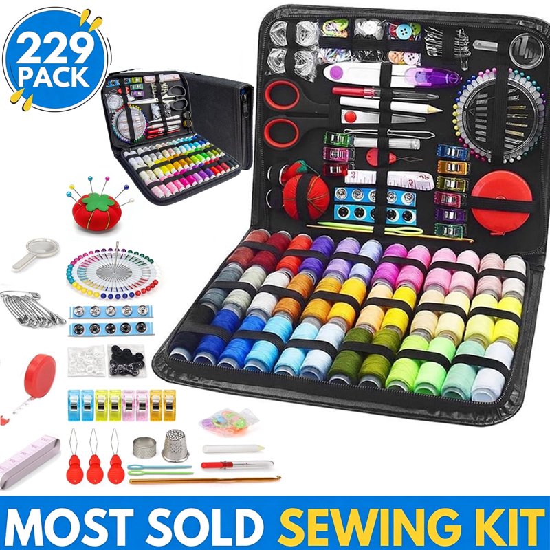 All-in-One Sewing Kit with 229 Pieces for Beginners and Professionals