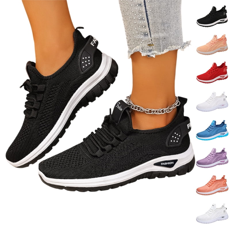 Orthopedic Women's Mesh Sneakers with Arch Support - Wide Fit, Non-Slip
