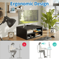 YQ JENMW Gray Desktop Printer Stand with 2-Tier Open Storage – 3-Compartment Organizer