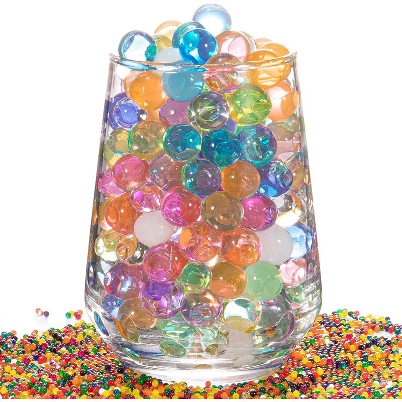 Water Gel Jelly Beads Vase Filler Set - Non Toxic Water Beads for Wedding Centerpieces & Floral Arrangements