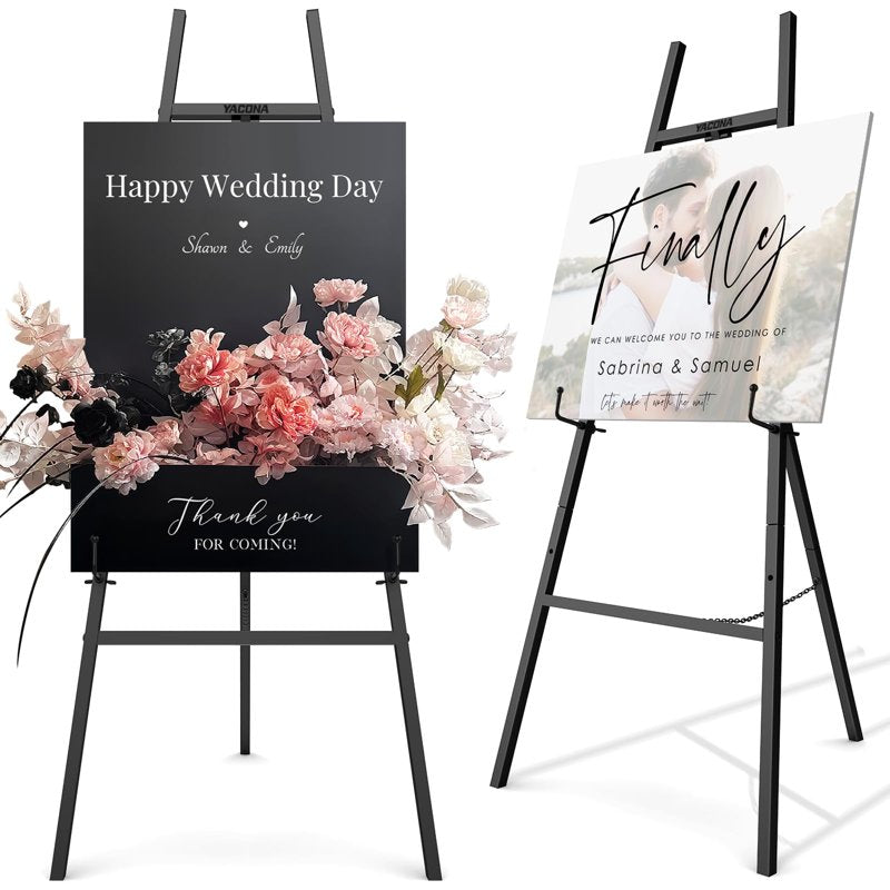 Heavy Duty Metal Easel Stand for Sign and Poster Display, Adjustable Height