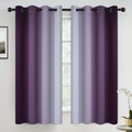 Purple Ombre Blackout Curtains - Room Darkening Window Drapes, 52x63 Inches, 2 Panels