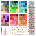 Clay Beads Bracelet Making Kit with 144 Colors & Charms - DIY Jewelry Supplies