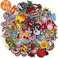 75 Pack Iron-On Embroidered Patches Assorted Styles for Clothes & DIY Projects