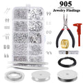 Jewelry Making Supplies Kit 905 Pcs - Beading Wire, Findings, Pliers & Repair Tools