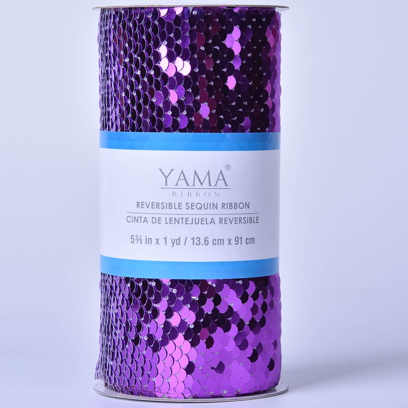 Reverse Sequin Ribbon 5-3/8 inch Wide Craft Ribbon for Decoration and Gift Wrapping
