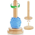 Wooden Yarn Holder Dispenser for Crocheting and Knitting - Double Spindle Craft Accessory