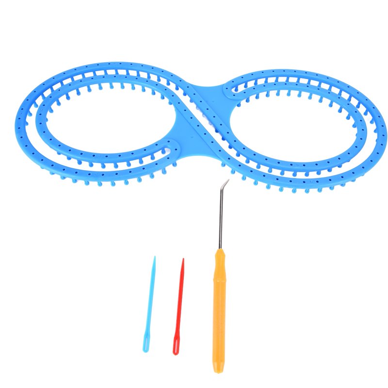 Plastic Knitting Kit with Crochet and Suture - Easy Craft Yarn Set for Scarves, Hats, Socks