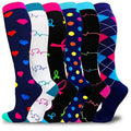 Ymyiu 6 Pairs Knee High Socks for Women Purple, Large – Cotton Tall Tube Socks