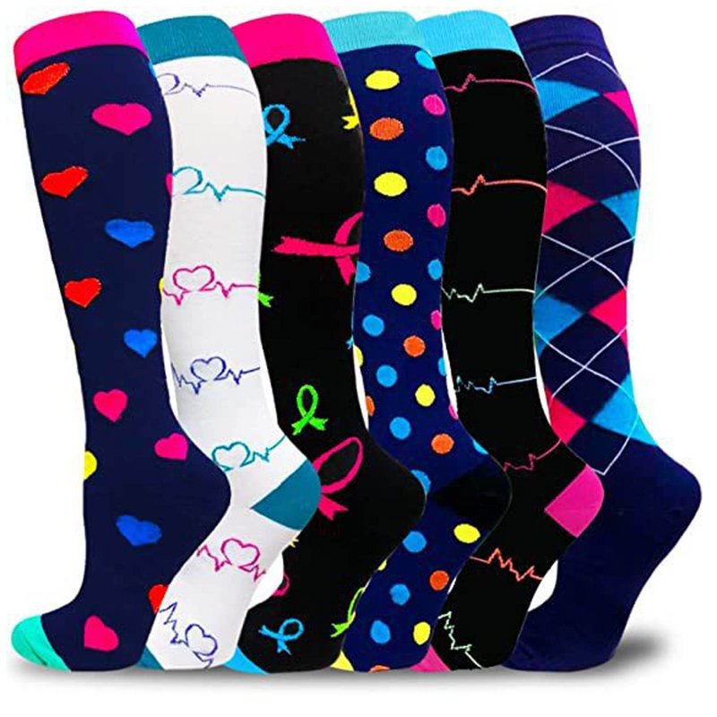 Ymyiu 6 Pairs Knee High Socks for Women Purple, Large – Cotton Tall Tube Socks