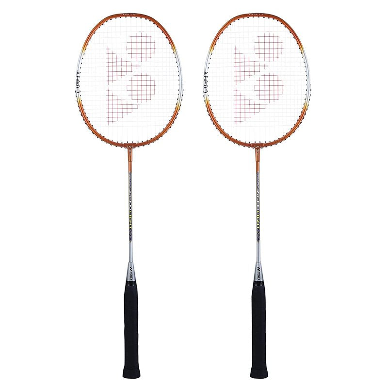 Yonex ZR 100 Light Aluminium Badminton Racquet Set of 2 - Orange, Strung, Lightweight for Beginners & Intermediate