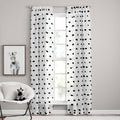 Clipped Pom Sheer Curtain Panel - White & Black, Light-Filtering, 38x84 in