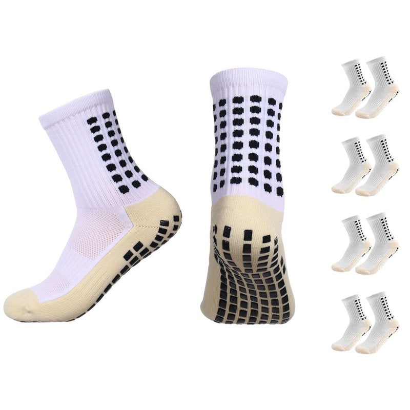 Youth Grip Soccer Socks - Athletic Sports Socks for Boys & Girls 4 Pairs