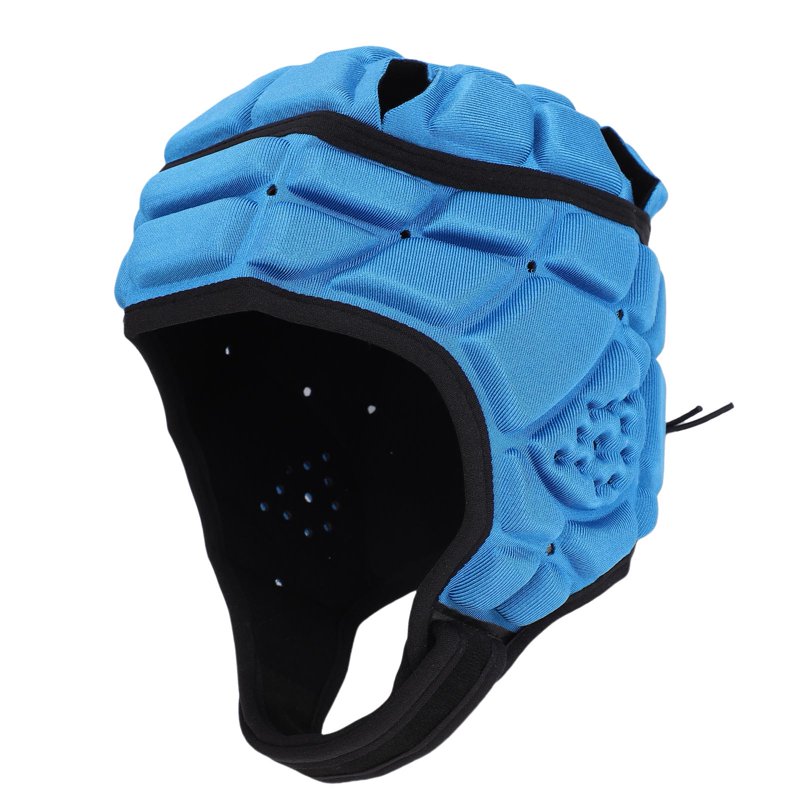 Youth Soft Shell Rugby Helmet - Padded Football Headgear for Kids, Blue, S
