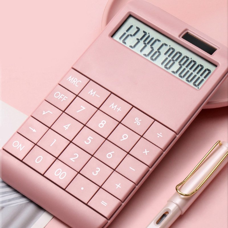12-Digit Solar Powered Desktop Calculator with Large LCD & Buttons for Office School Home