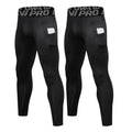 Men's Compression Tights with Pockets for Running & Gym - Athletic Workout Pants