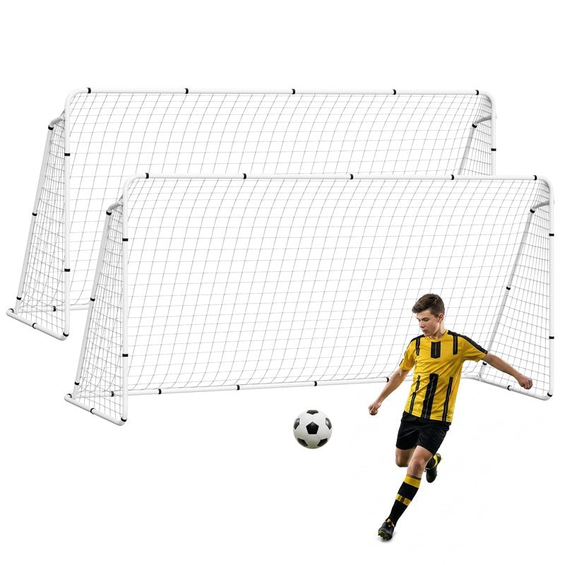 12' x 6' Portable Soccer Goal with Steel Frame – Backyard Training Net (2 Pack) – ZENY