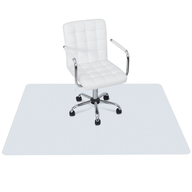Office Chair Floor Mat for Carpet 46x60 Inches - White, Anti-Slip Protector