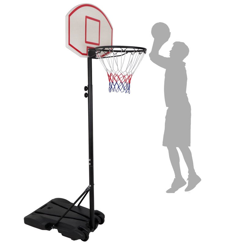 Portable Height Adjustable Basketball Hoop System with Wheels - 4 to 7 Feet