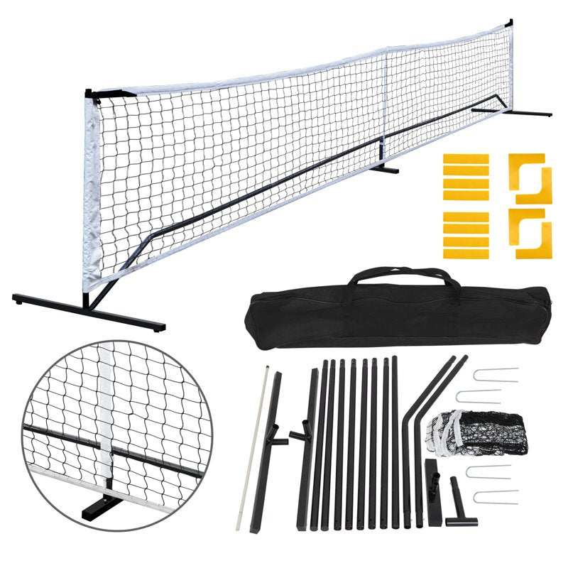 Portable Pickleball Tennis Net Set with Stand and Carry Bag - 22ft