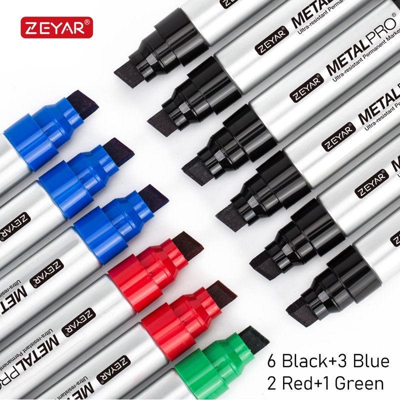 Jumbo Permanent Markers Set of 12 Waterproof & Smear Proof Craft Markers