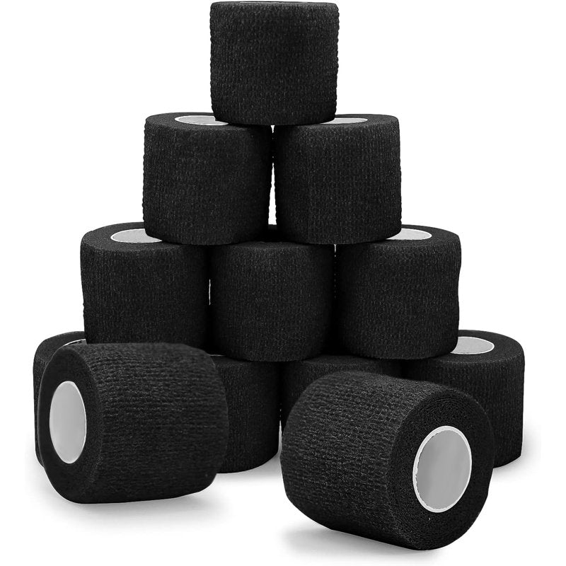 Self-Adherent Cohesive Bandages 12-Pack - Athletic Support Wraps 2" x 5 Yards