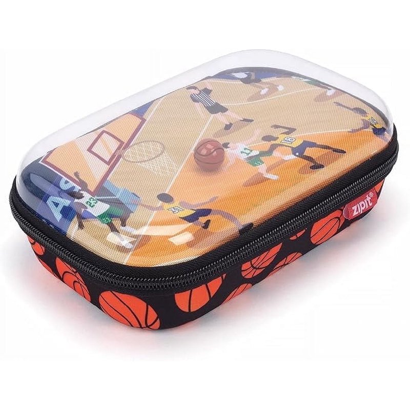 Large Capacity Clear Top Pencil Case for School & Kids - Sports-Themed Organizer