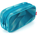 Double Compartment Mesh Pencil Case - Transparent Stationery Organizer for School & Makeup
