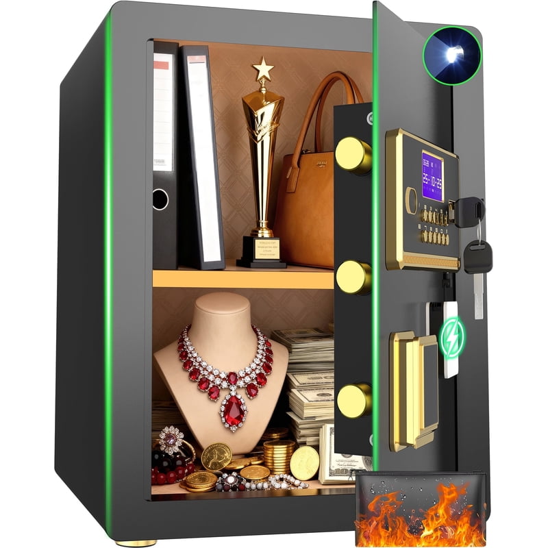 Large Digital Security Safe Box with Fireproof Bag - Home & Office Safe, 3.0 Cu Ft