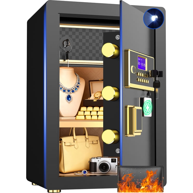Digital Security Safe Box 5 Cu Ft Fireproof Waterproof Safe with Adjustable Shelves