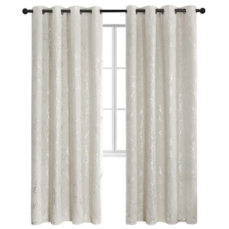 Blackout Curtains with Thermal Insulation - Light Beige, Room Darkening Drapes, Various Sizes & Patterns