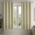 Blackout Curtains for Bedroom Light Beige 52x45 Inch Modern Geometric Design Thermal Insulation Drapes - 2 Panels