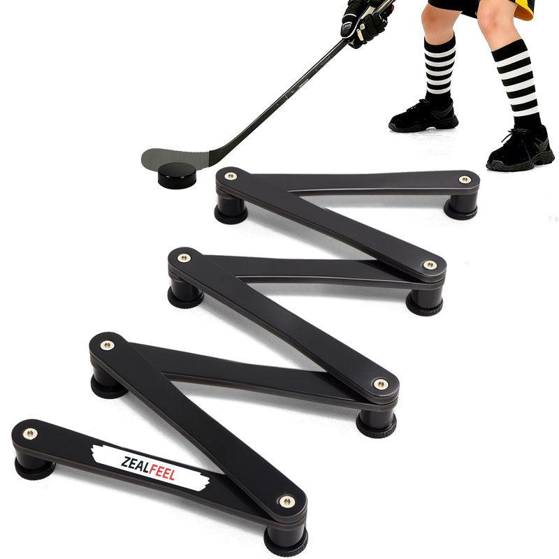 Adjustable Hockey Stickhandling Trainer for Puck Control & Speed - Portable & Foldable