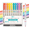 Double-Ended Creative Highlighter Set with Soft Colors - 10 Assorted Pens