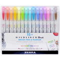 Double-Ended Brush & Fine Marker Pens Set - Assorted Pigment Ink - 5 Pack