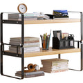 Wooden Desktop Organizer Shelf for Home Office and Workspace