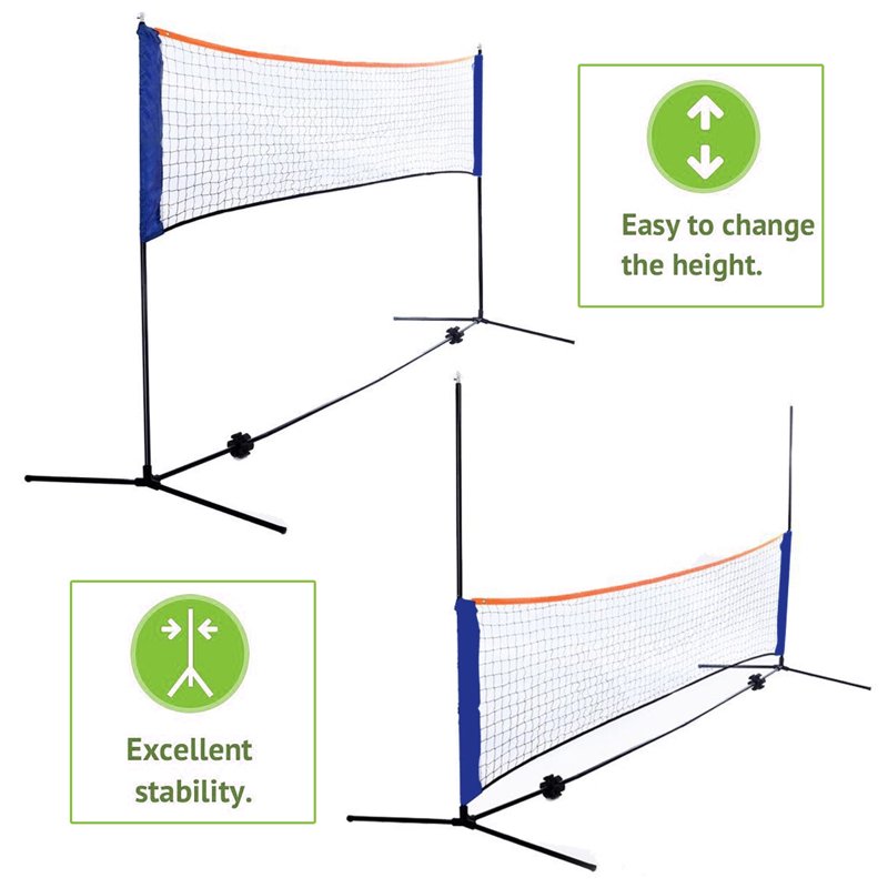 Portable Badminton Net Set 10x5ft with Adjustable Height for Outdoor Games - Includes Carry Case