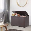 Kids Wooden Toy Chest Storage Box - Large 30 Inch with Safety Hinged Lid