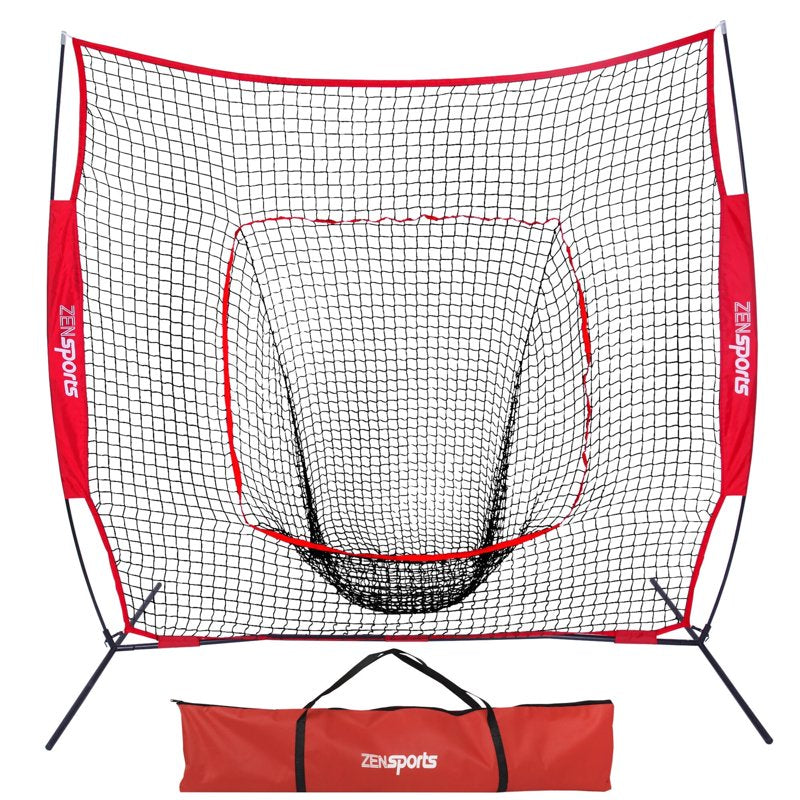 Portable Baseball & Softball Hitting Net 7x7ft with Carrying Bag - Practice & Training Equipment