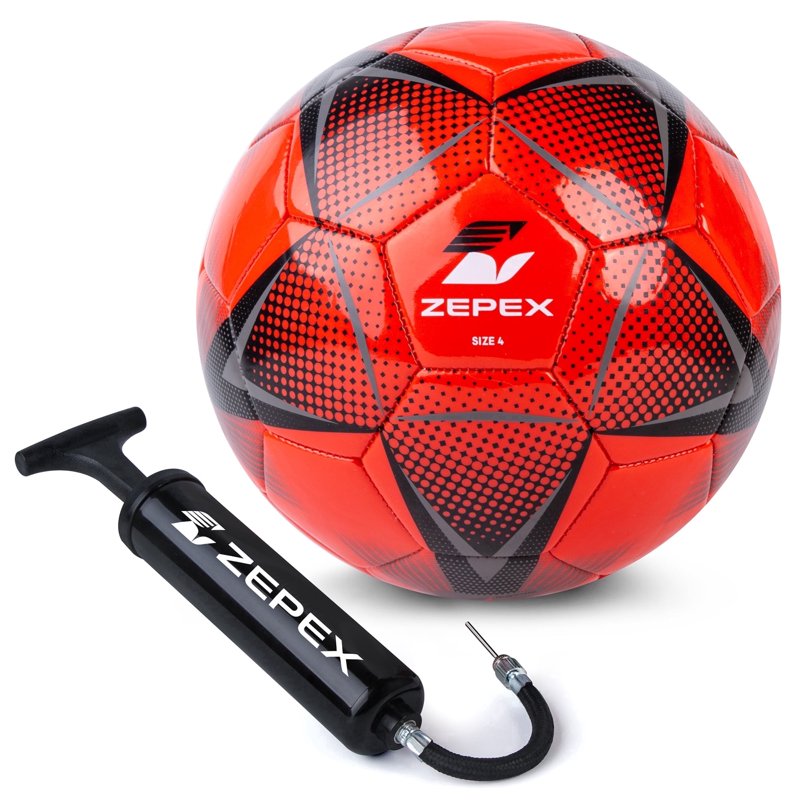 Zepex Recreation Soccer Ball Size 4 - 32-Panel Synthetic, Includes Pump (Variation 4)