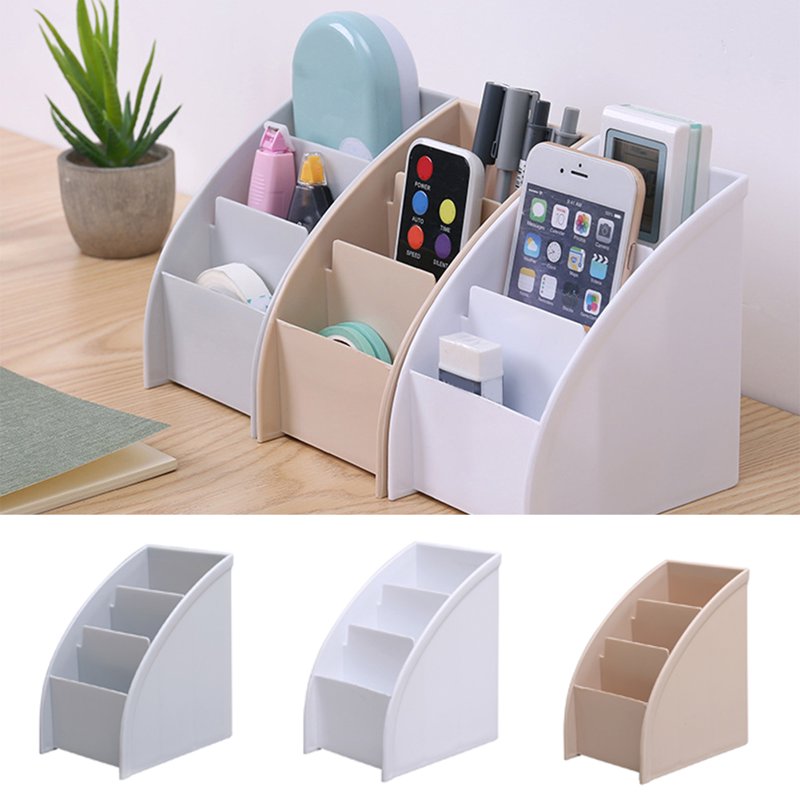 3-Compartment Desktop Organizer Storage Box - Multi-Functional, Space-Saving