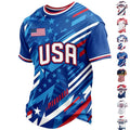 USA Soccer Jersey for Men 2026 Blue 4XL - Crewneck Short Sleeve Football Shirt