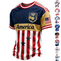 USA Soccer Jersey Men's 2026 Deep Red L - Crewneck Short Sleeve Fan Football Shirt