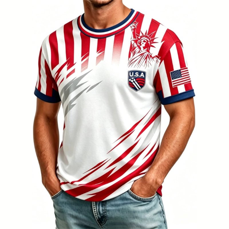 USA Soccer Jersey 2026 Crewneck Short Sleeve - White XL - Fan Team Top