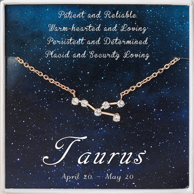 Constellation Zodiac Necklace - Astrology Pendant in Gold Silver Rose Gold