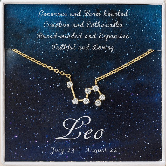 Horoscope Constellation Necklace - Zodiac Pendant in Gold, Rose Gold, Silver
