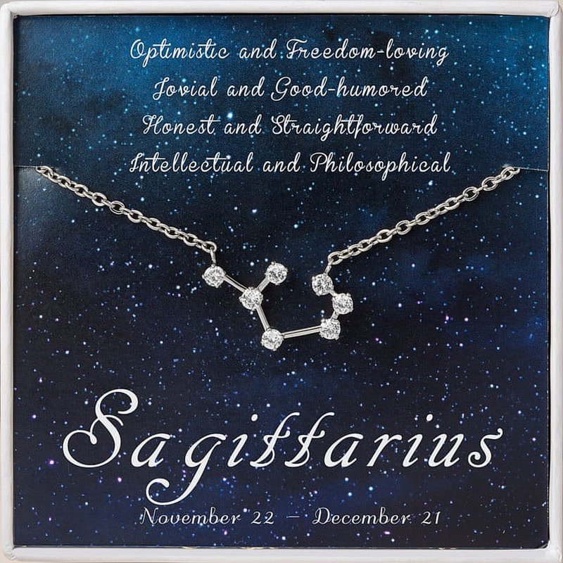 Horoscope Constellation Necklace in Gold Silver Rose Gold - Zodiac Pendant