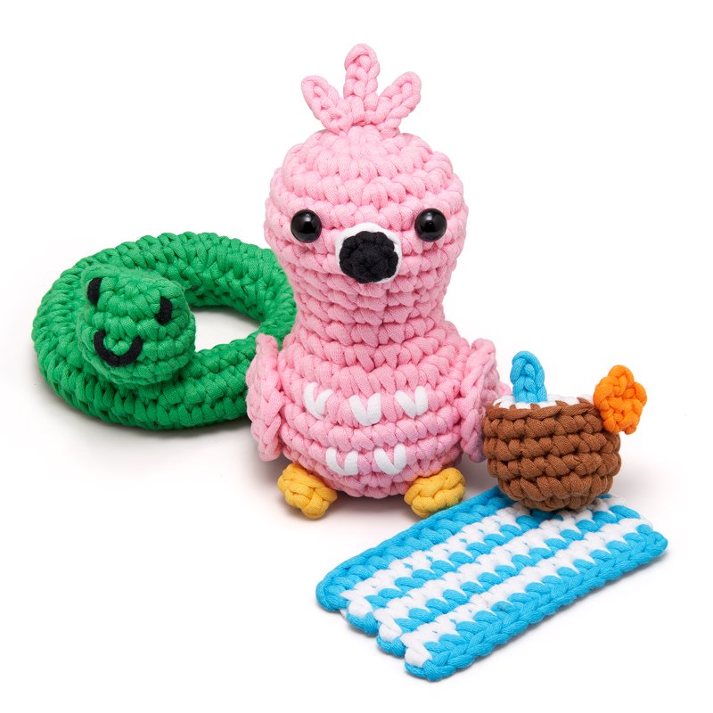 Crochet Kit for Beginners - Zoe the Flamingo Amigurumi Bundle